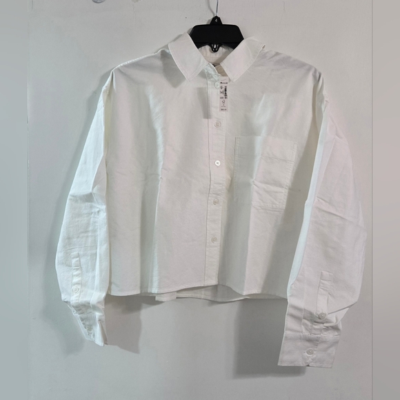 Madewell The Signature Oxford Crop Shirt Size Small Nwt - Picture 7 of 10